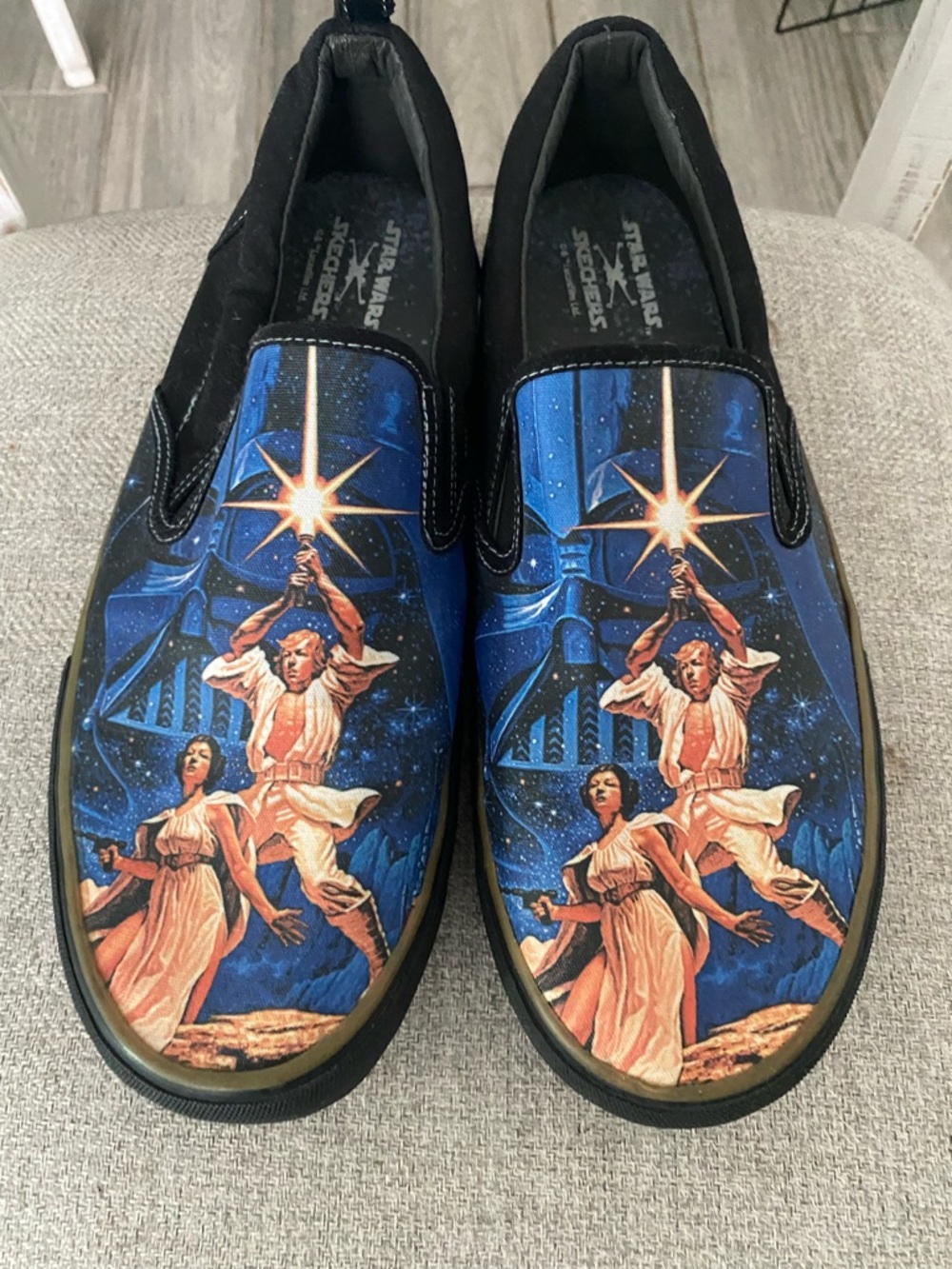 Sketchers Star Wars Graphic Slip-On Men's Shoes - Black & Blue